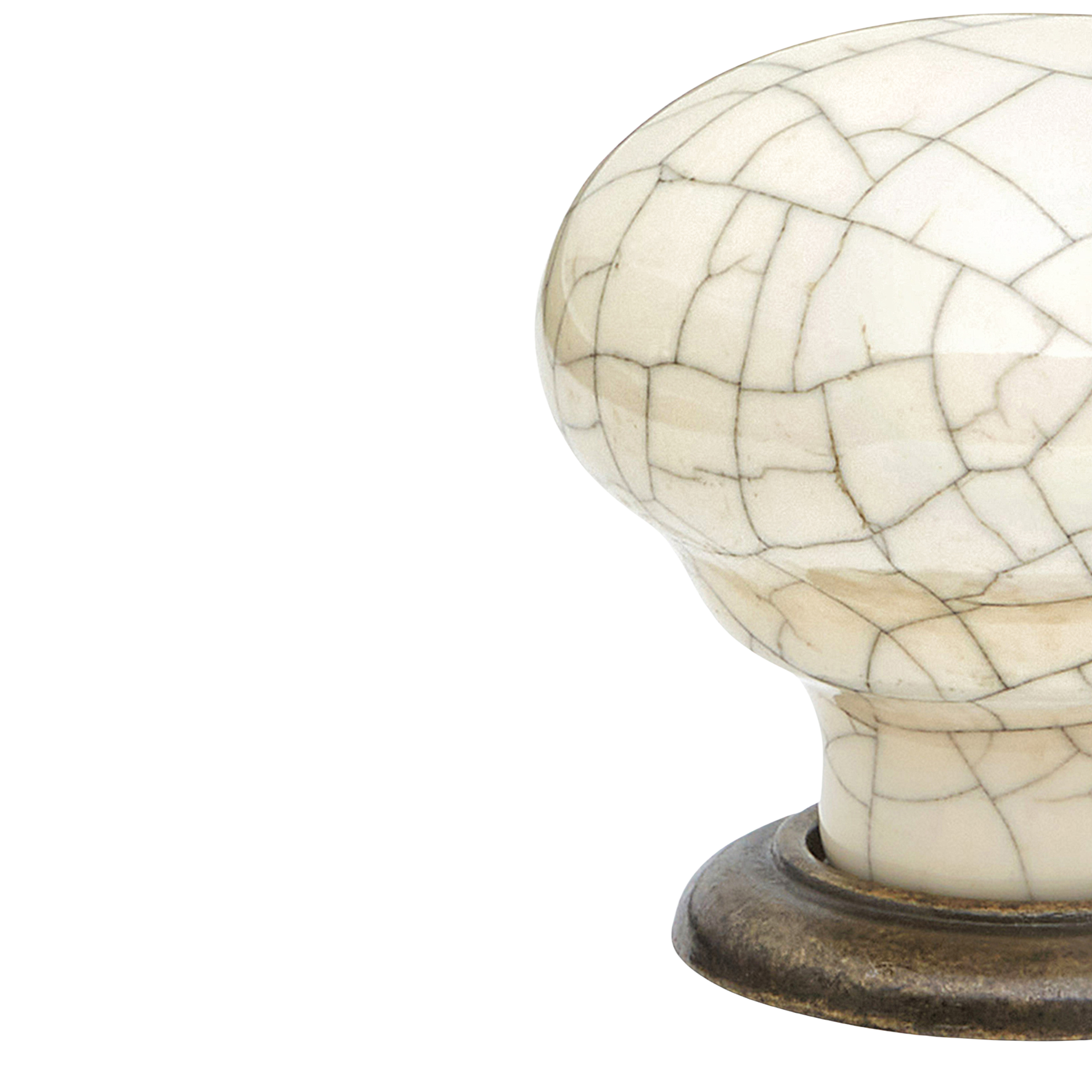 Momo Trianon Round Knob 35mm in Cream Crackle & Antique Brass (2)
