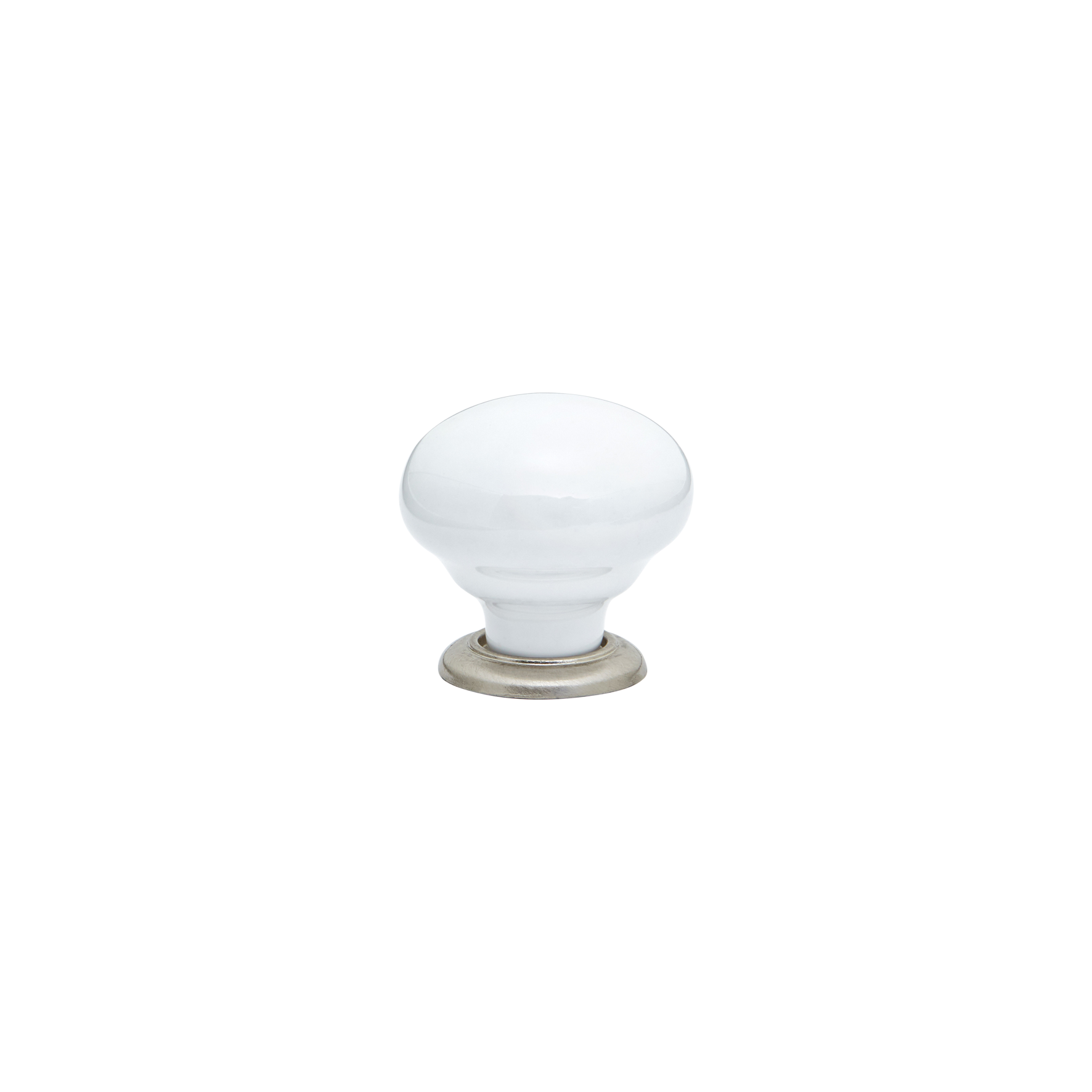 Momo Trianon Round Knob 35mm in White & Brushed Nickel (1)