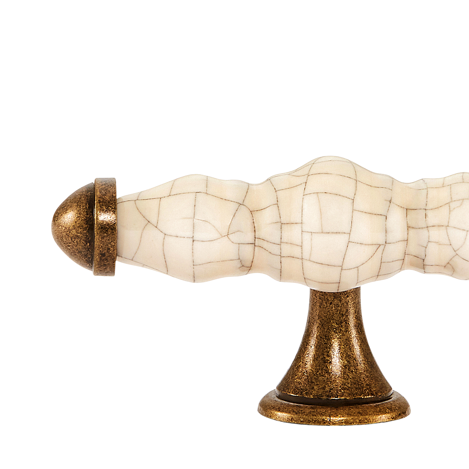 Momo Trianon T Knob 90mm in Cream Crackle & Antique Brass (2)