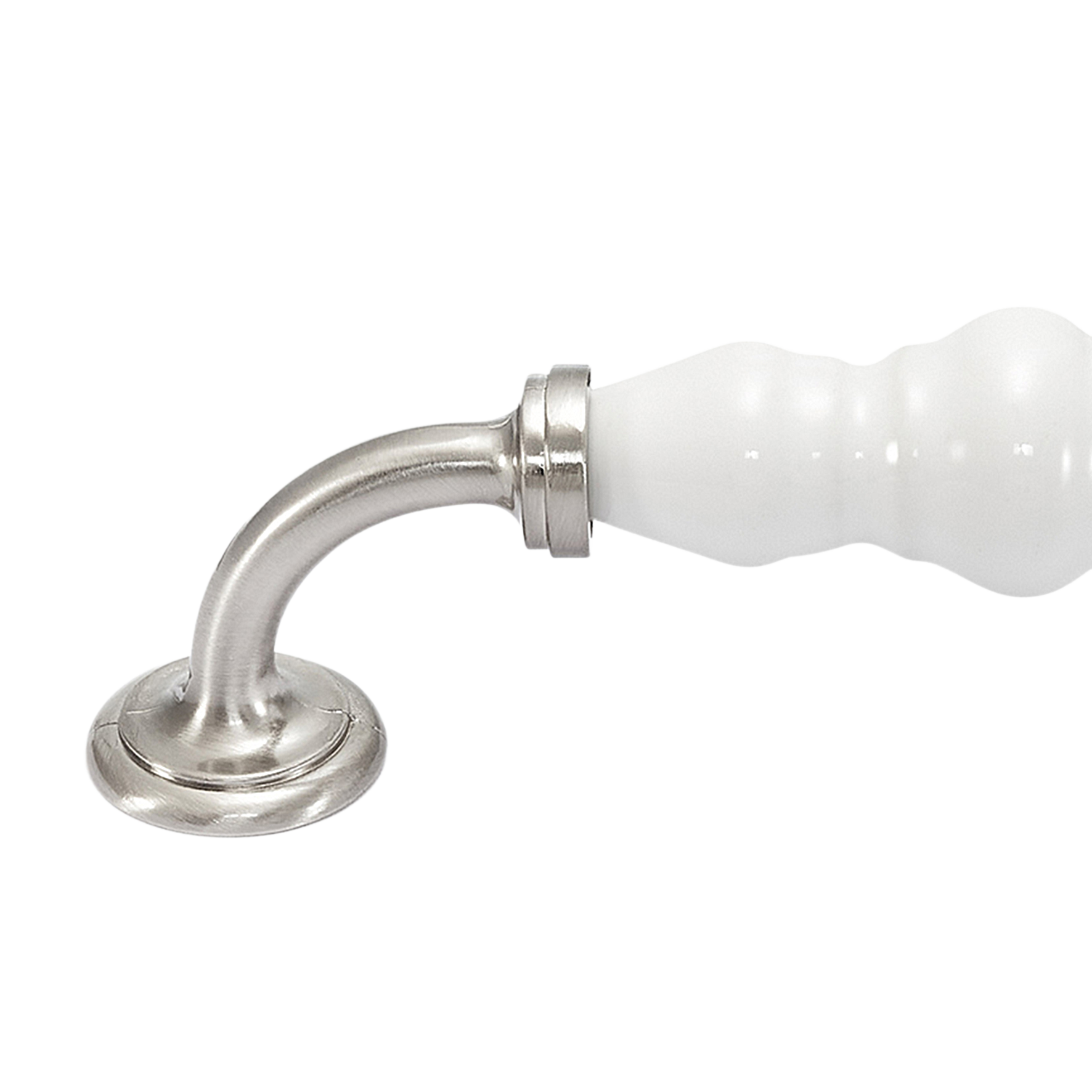 Momo Trianon D Handle 128mm in White & Brushed Nickel (2)